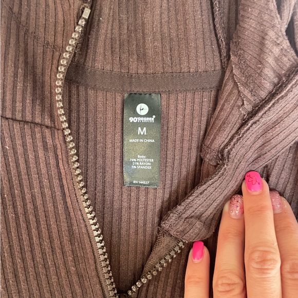 2 for 15 90 degree reflex brown hooded ribbed quarter zip - Picture 3 of 3